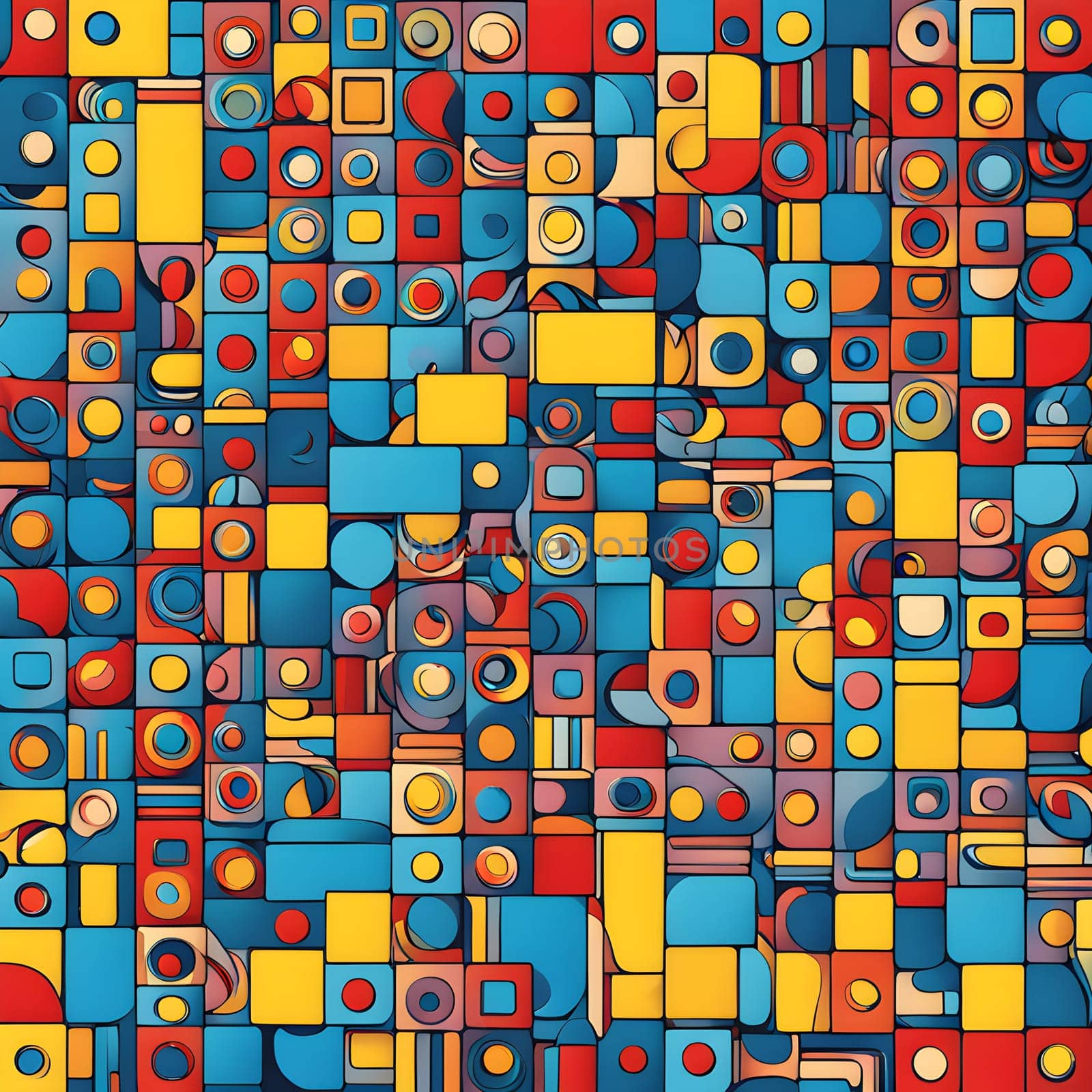 pop art wallpaper background in blue, yellow, pink and red hues