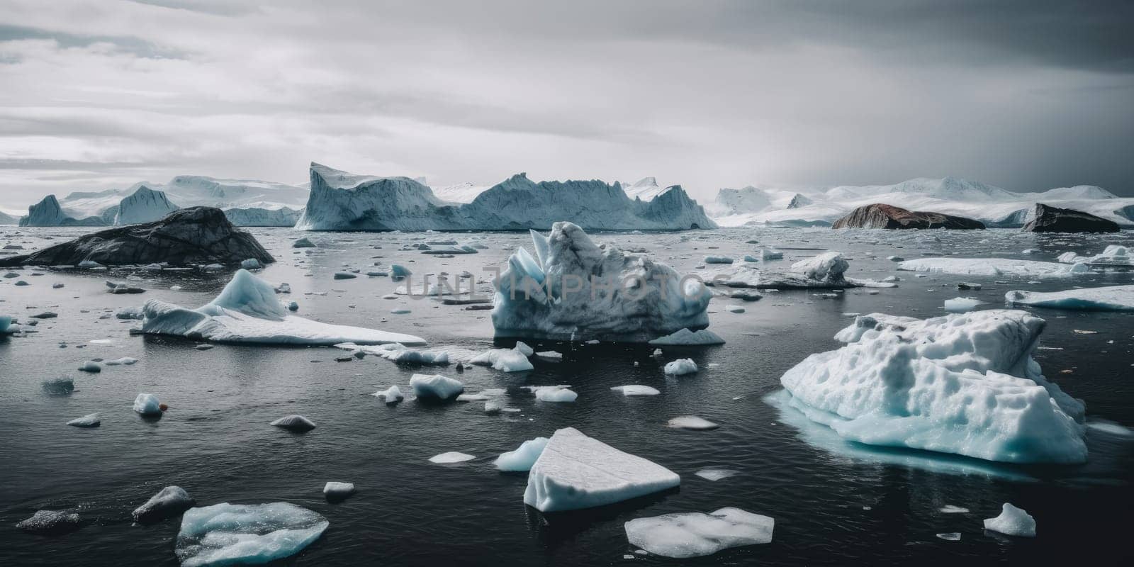 Melting polar ice caps - AI generated