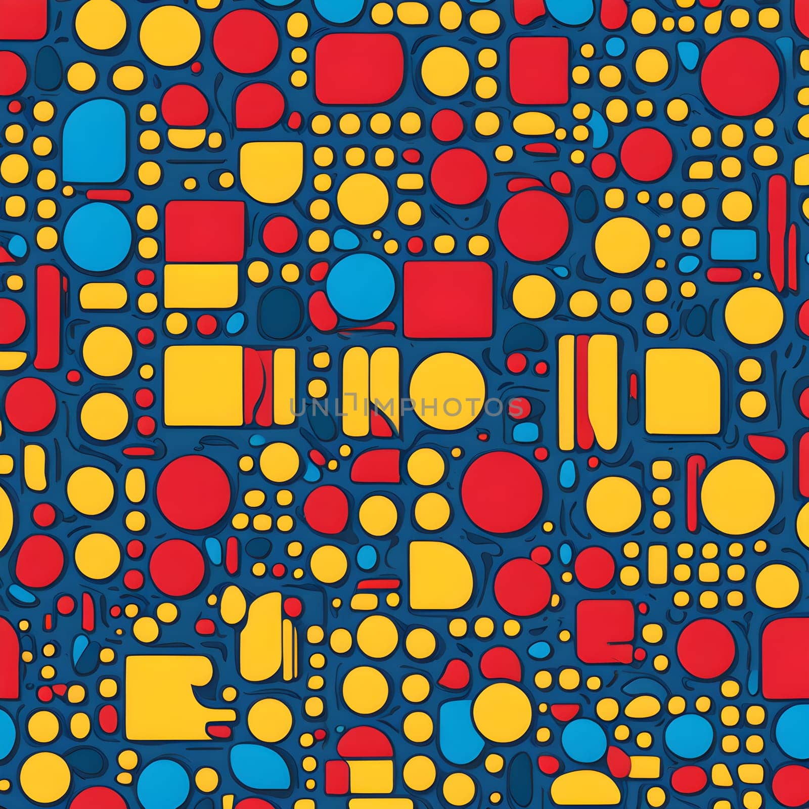 pop art wallpaper background in blue, yellow, pink and red hues
