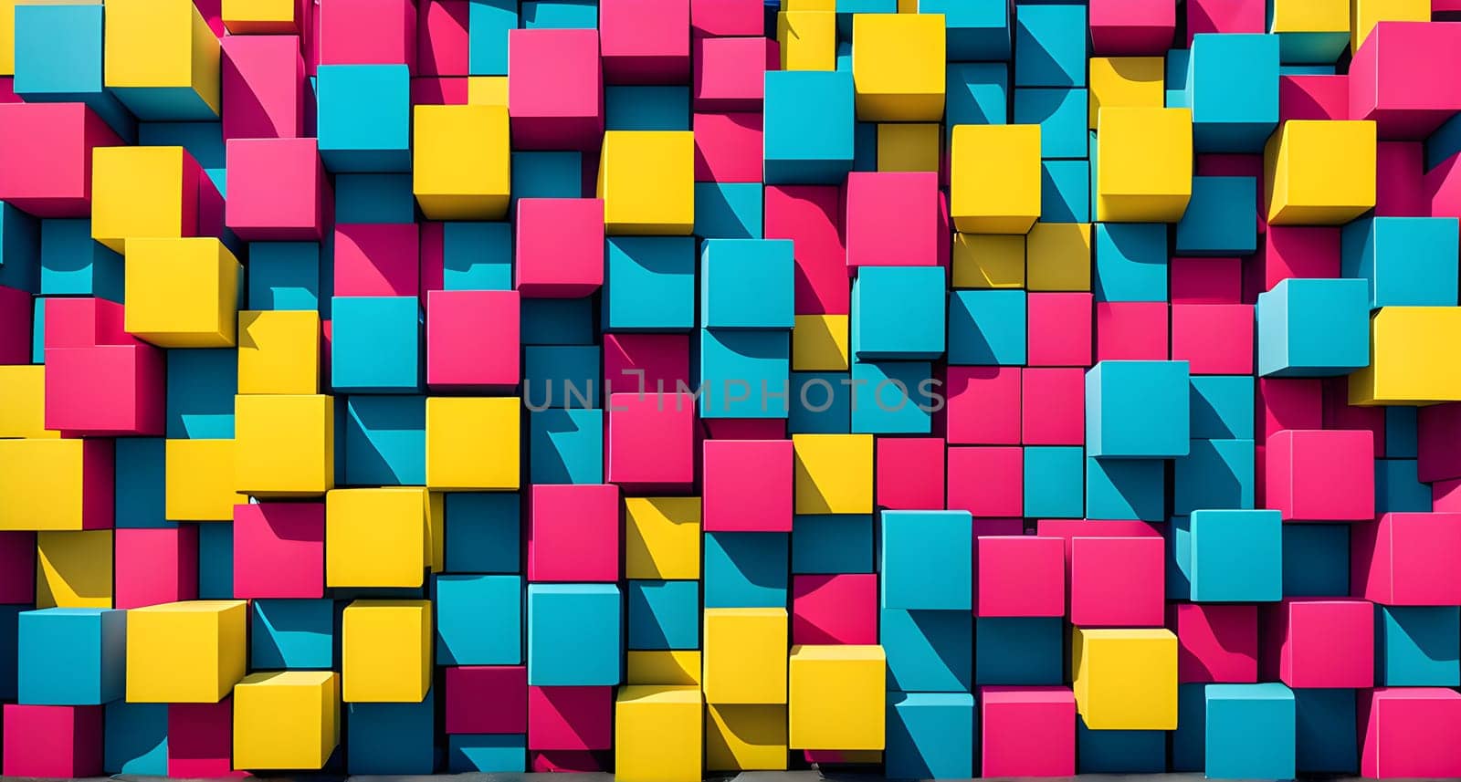 pop art wallpaper background in blue, yellow, pink and red hues