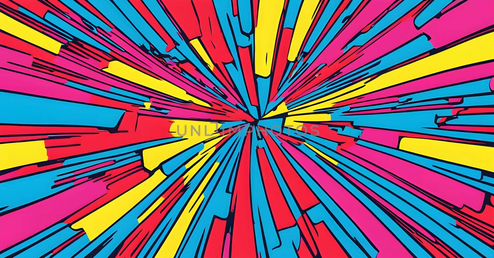pop art wallpaper background in blue, yellow, pink and red hues