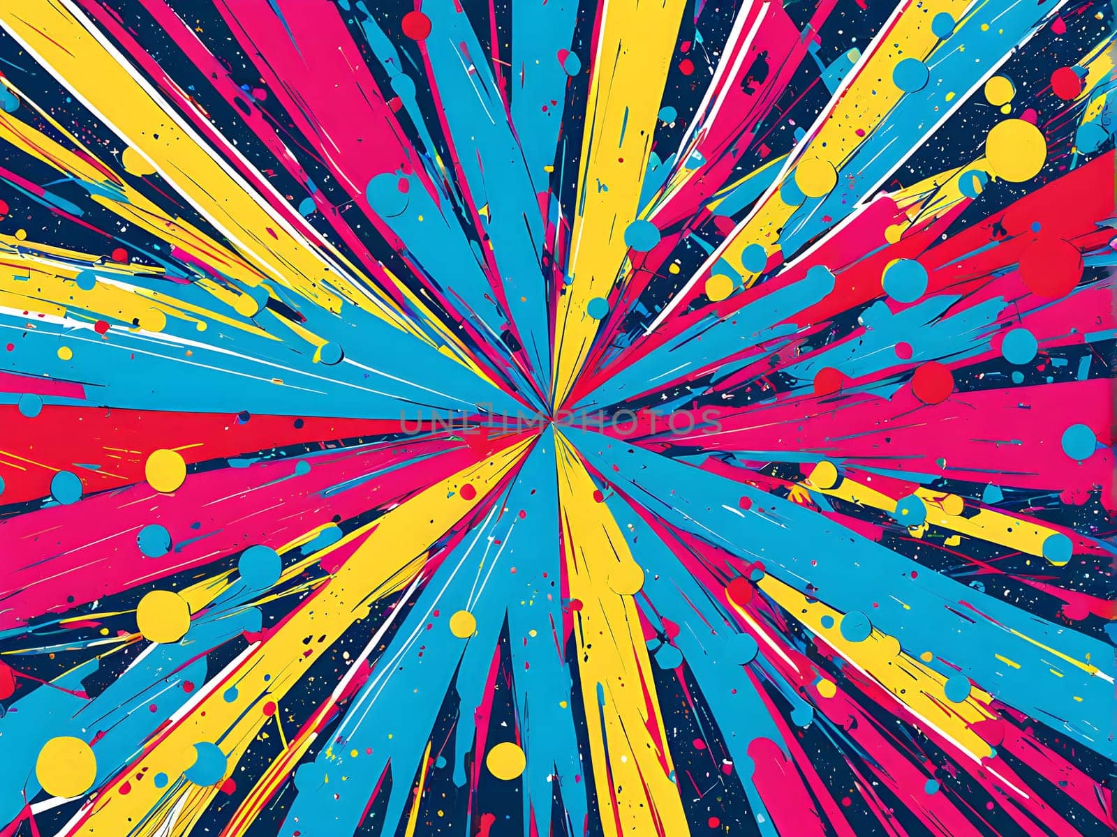 pop art wallpaper background in blue, yellow, pink and red hues