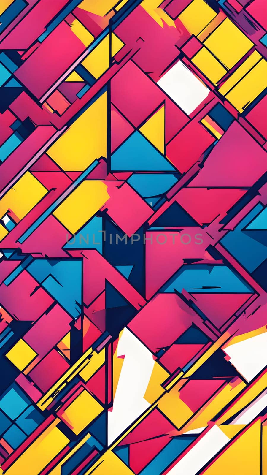 pop art wallpaper background in blue, yellow, pink and red hues