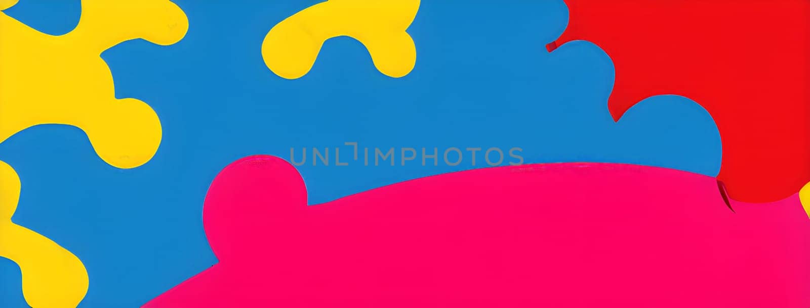 pop art wallpaper background in blue, yellow, pink and red hues