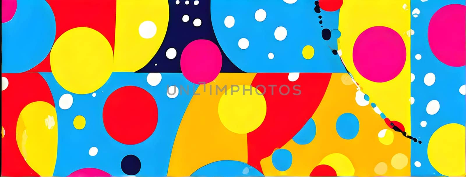 pop art wallpaper background in blue, yellow, pink and red hues