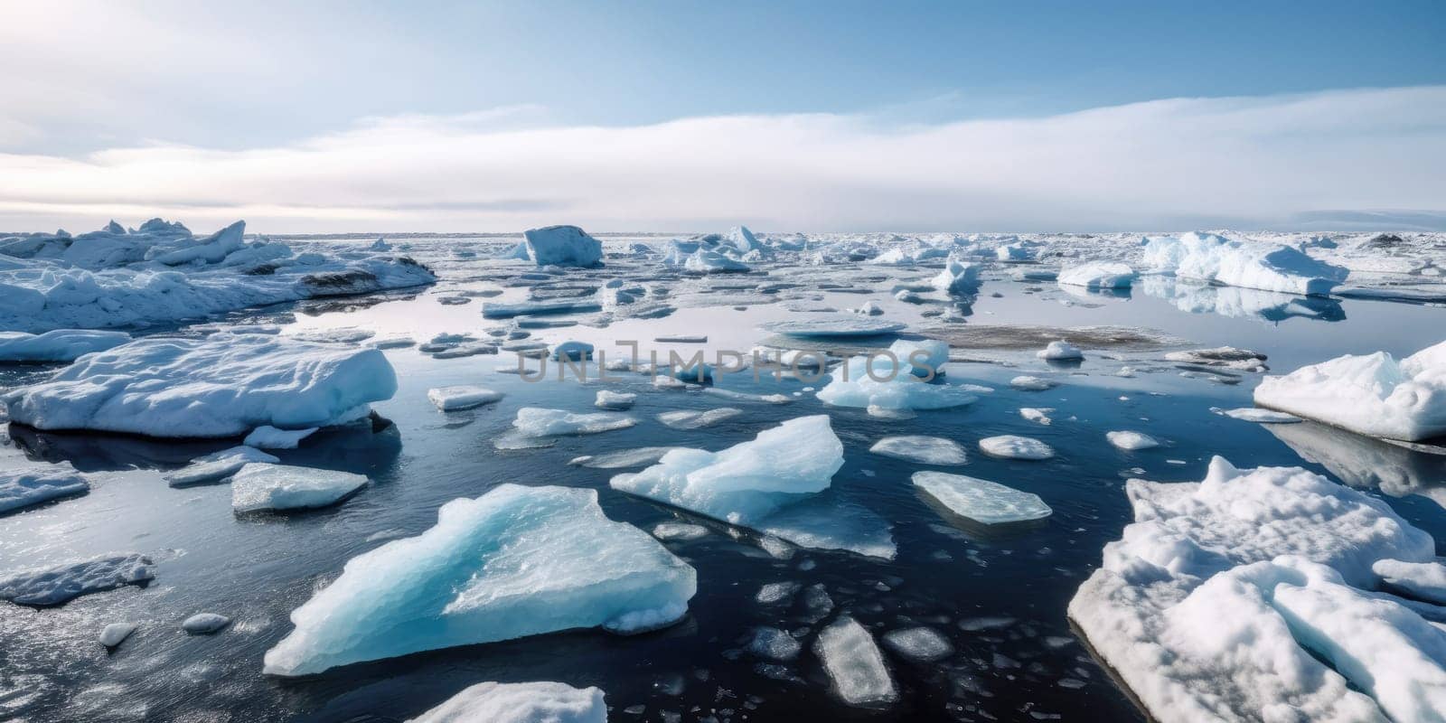 Melting polar ice caps - AI generated