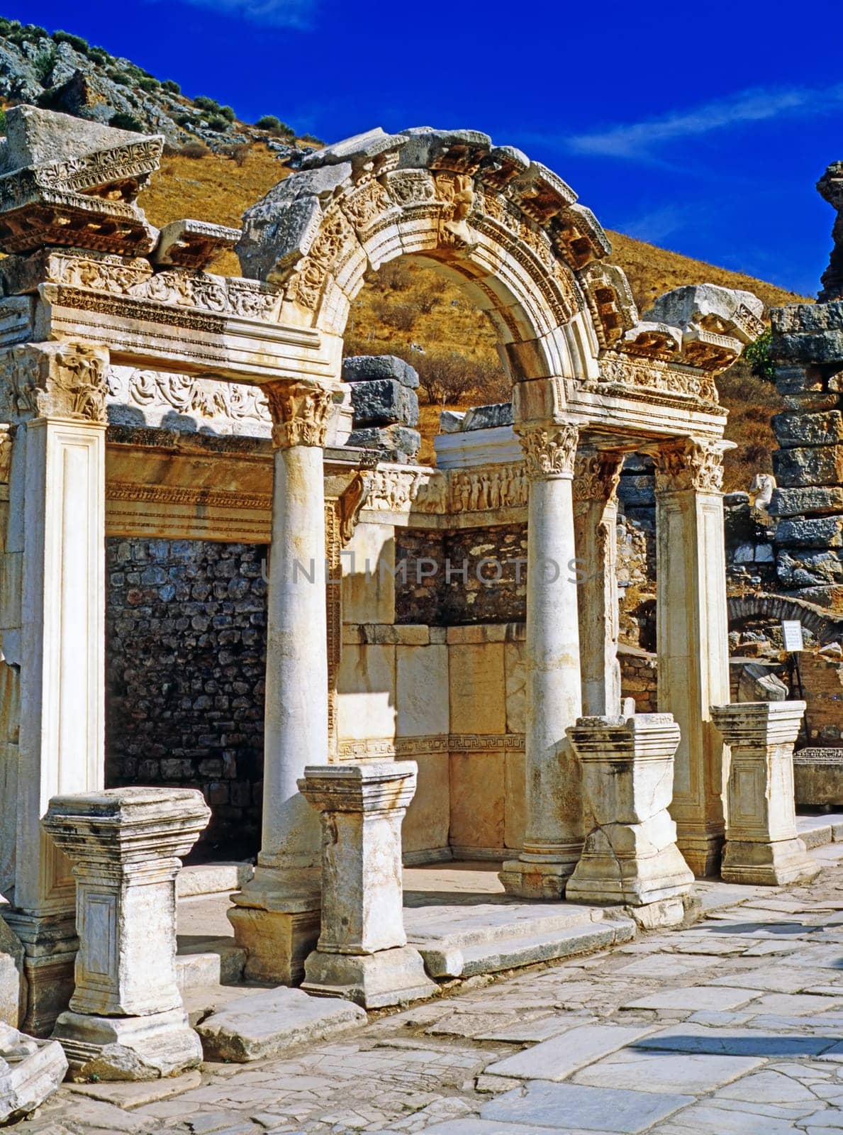 Temple of Hadrian on Curetes Street in Ephesus, Turkey