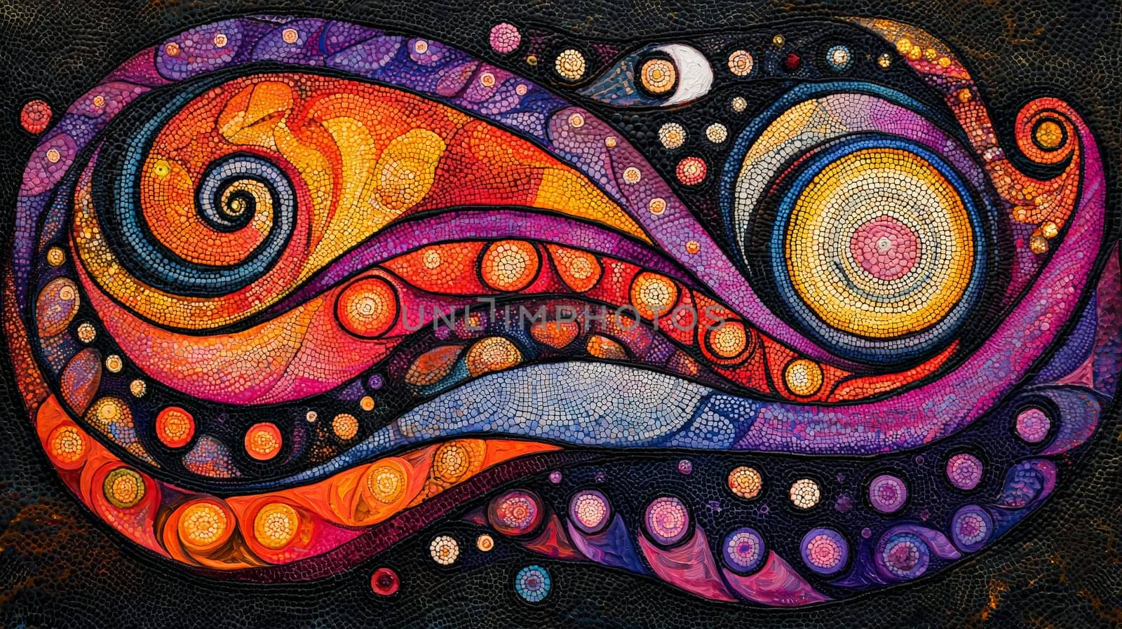 A vibrant depiction of Aboriginal Dreamtime art, featuring intricate patterns, symbolic designs, and earthy tones that convey the spiritual connection to land and ancestry. This artwork embodies storytelling, tradition, and the profound cultural heritage of Australia's First Nations people.