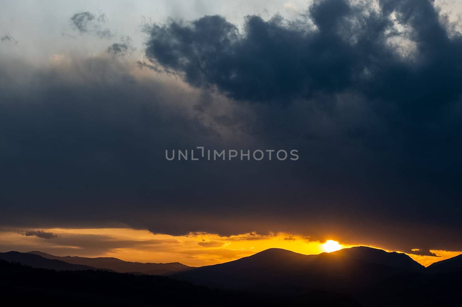 Sunset in the Altai Mountains. Nature's Altai Landscape of Nature