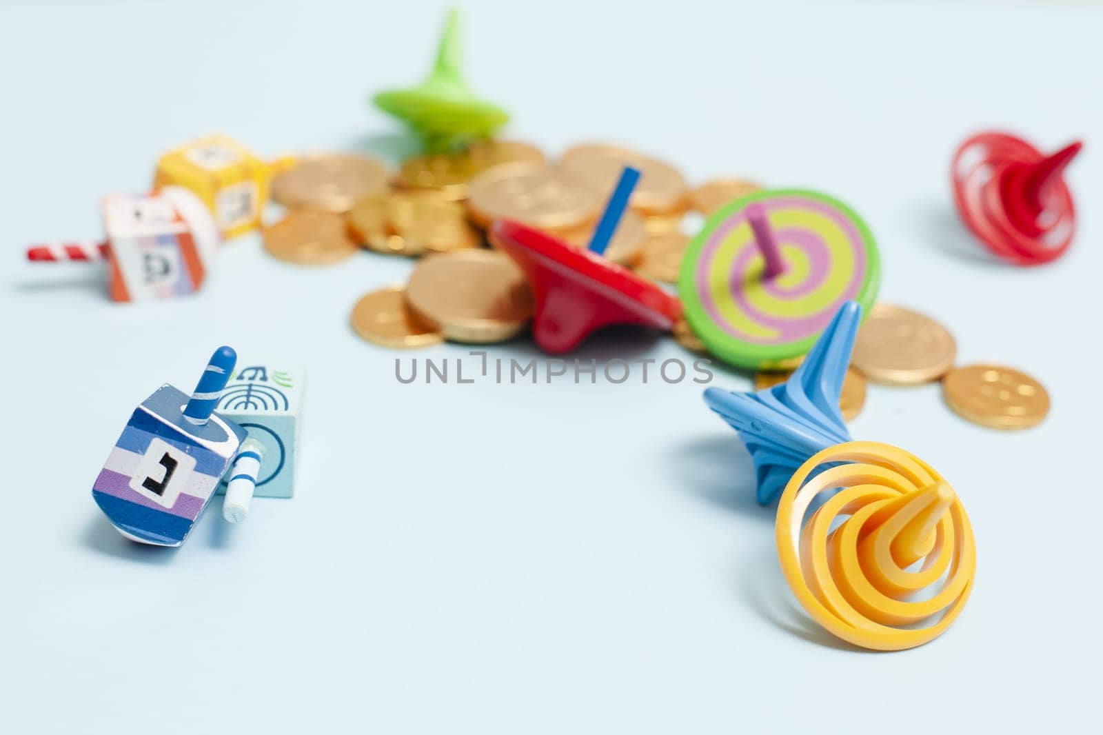 close up hanukkah collection dreidel