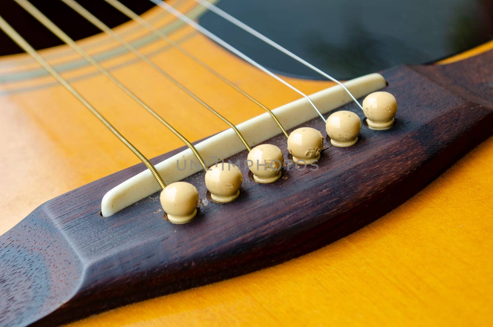 Close up view of part of Guitar suitable for music cover or use for copy space.
