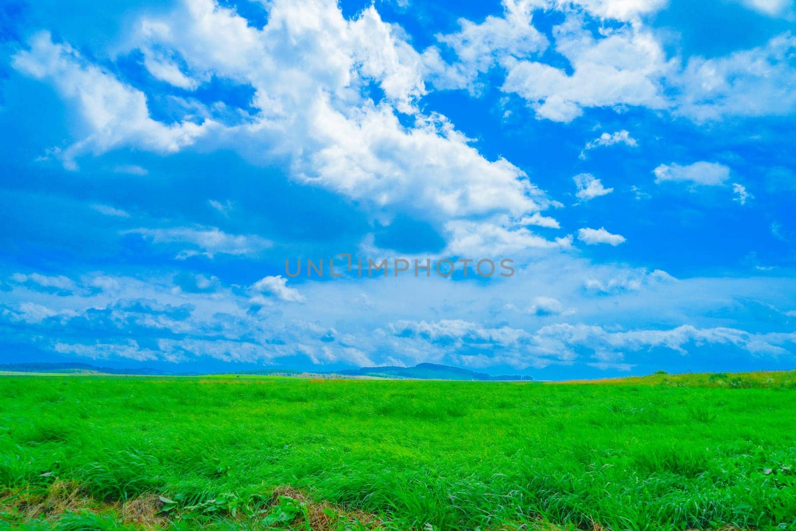 Furanos plain and cloudy sky. Shooting Location: Hokkaido Furano