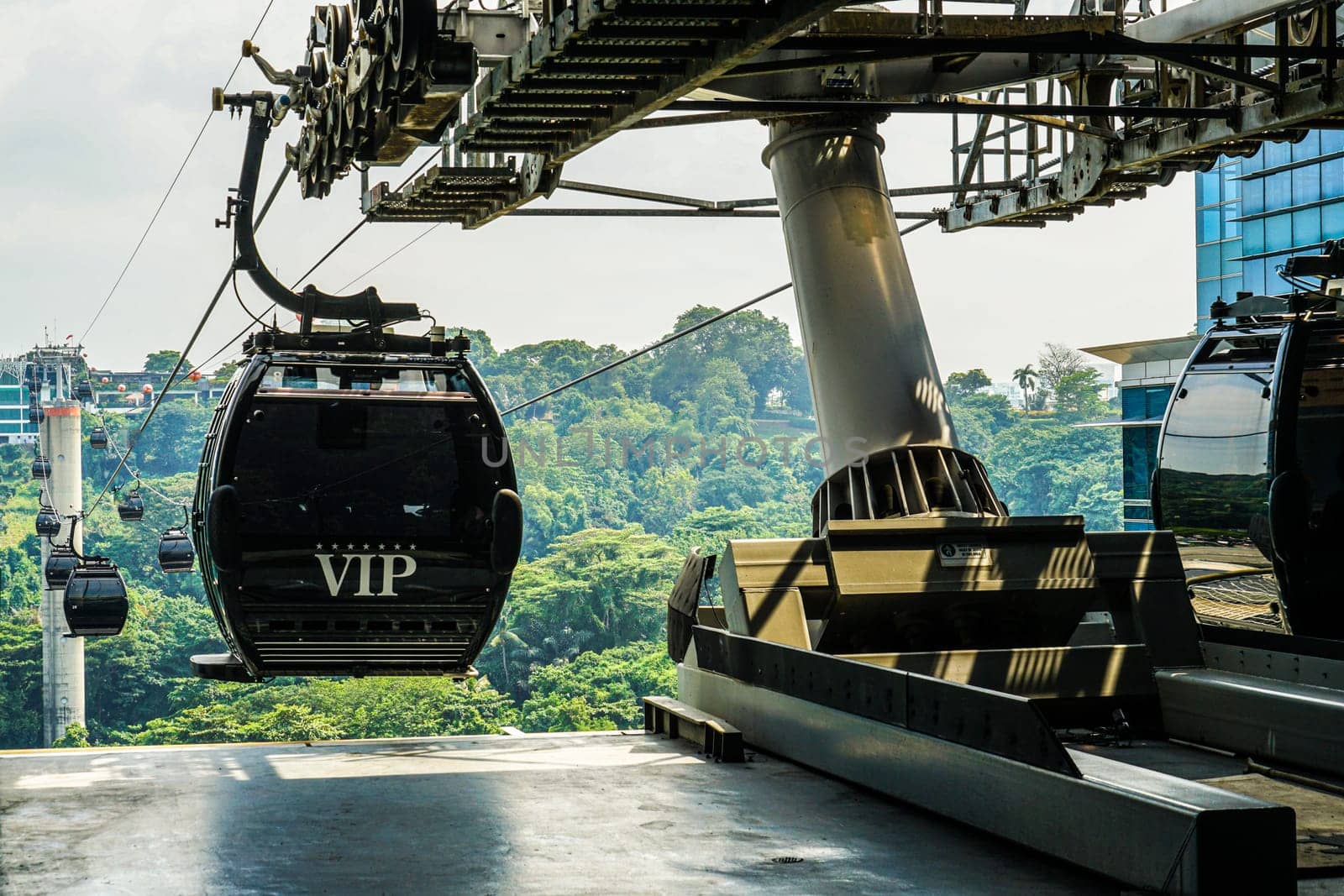 Singapore Sentosa Island cable car. Shooting Location: Singapore