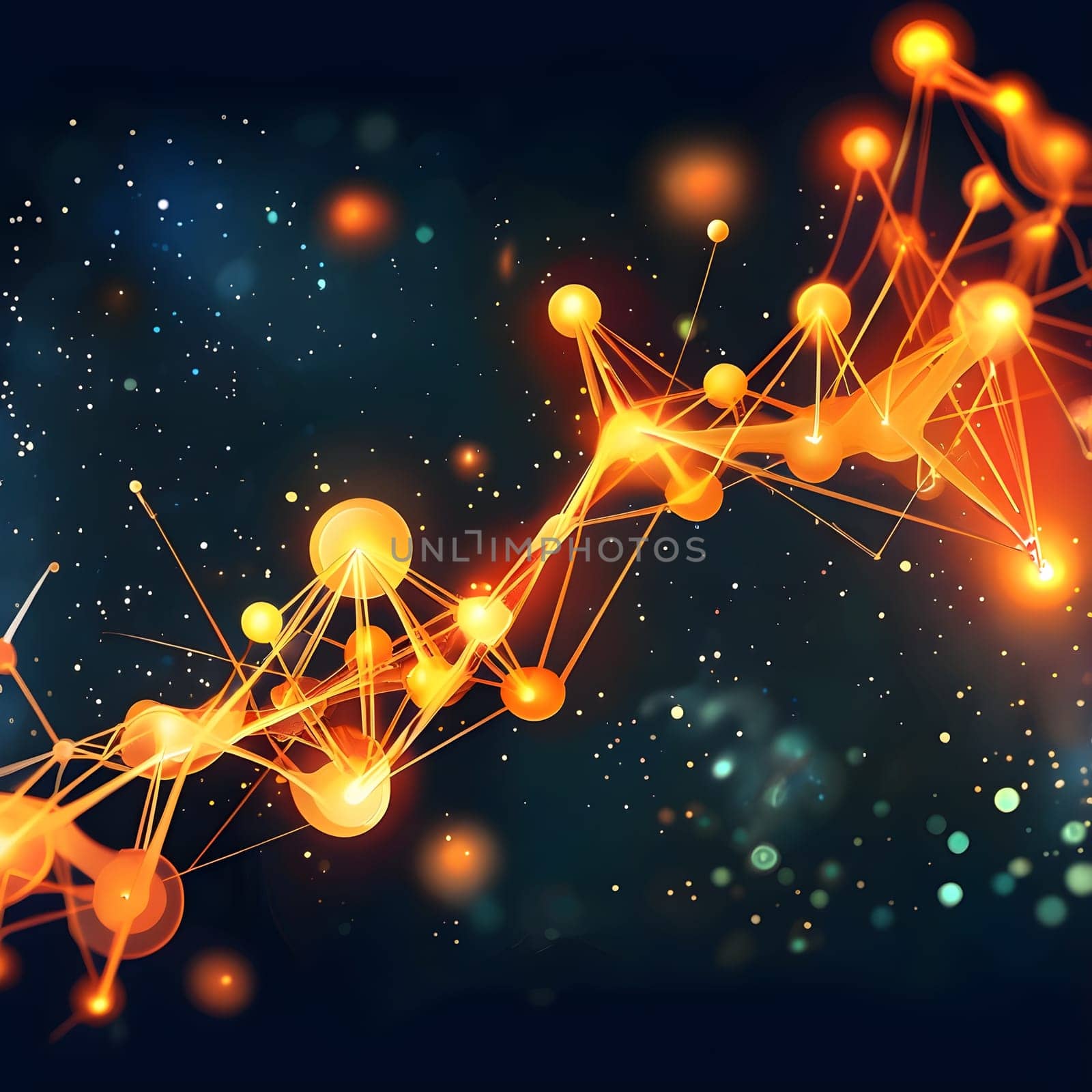 flowing neural network, with glowing nodes connecting and disconnecting in a smooth and rhythmic pattern