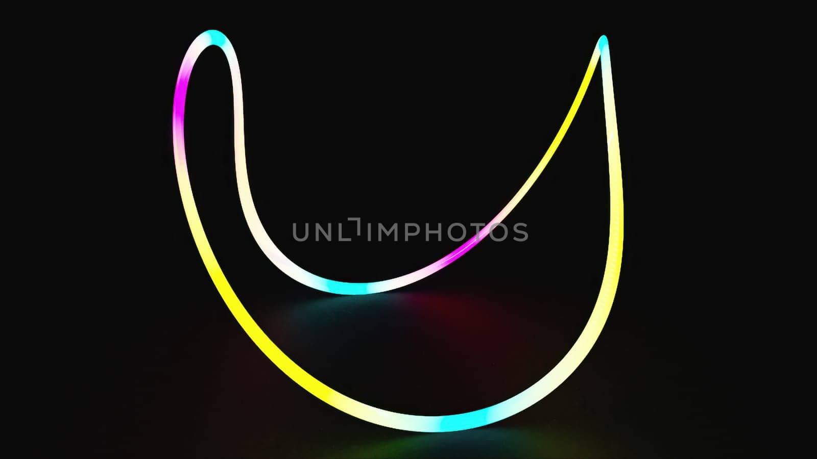 Neon gradient glowing spline. Computer generated