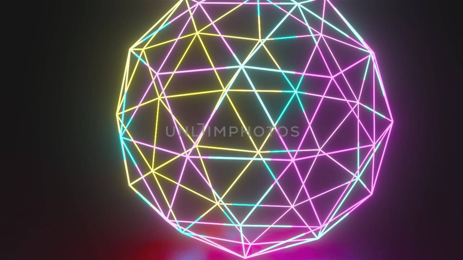 Neon gradient glowing mesh. Computer generated