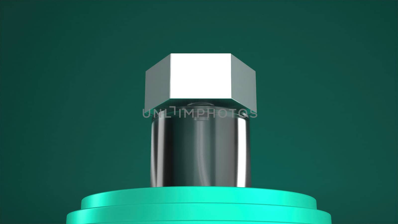 Perfume bottle on a pedestal. Computer generated