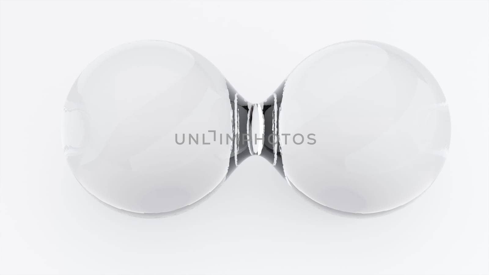 Glass metaballs on white background. Computer generated