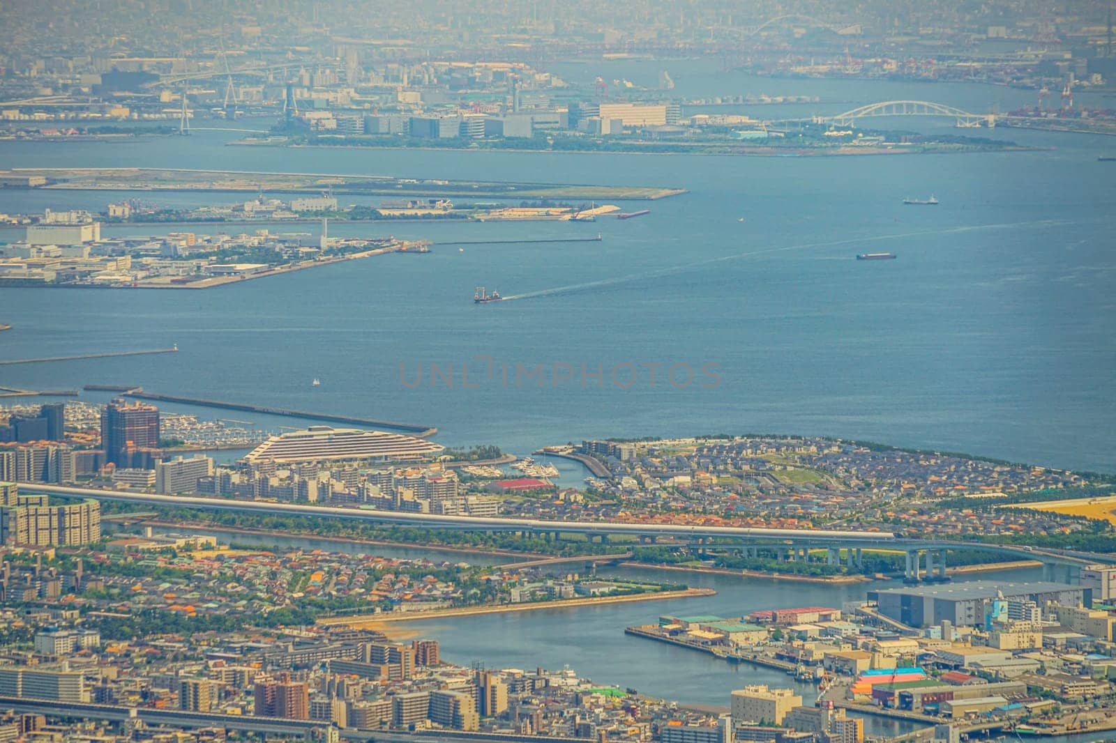 Osaka Bay seen from Rokko Mountain. Shooting Location: Kobe city, Hyogo Pref