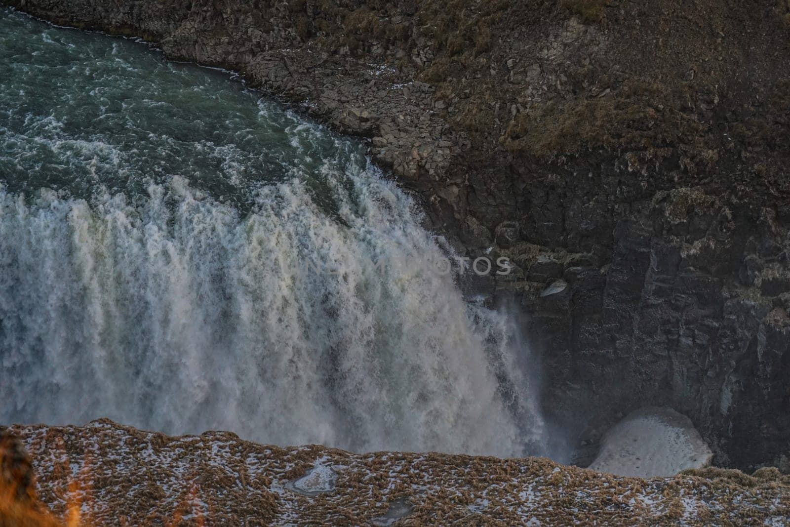 Gotorphoss waterfall and morning ray. Shooting Location: Iceland