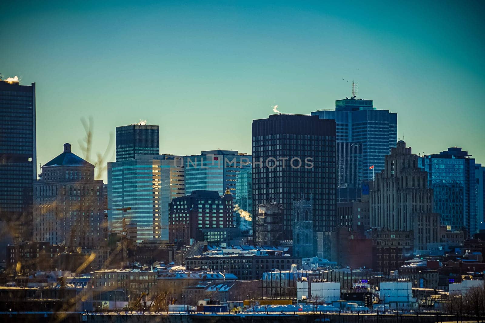Montreal winter cityscape. Shooting Location: montreal, canada