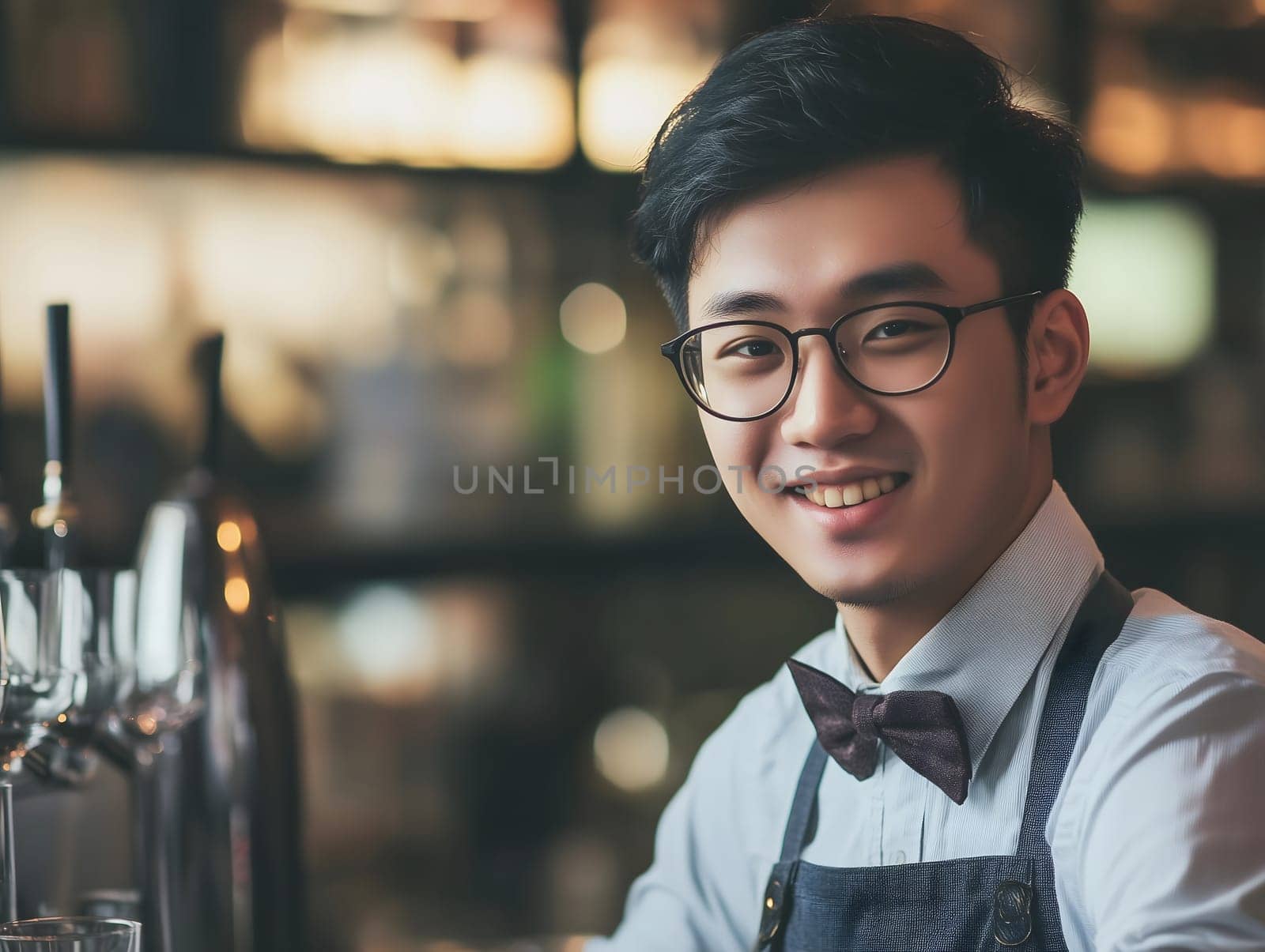 Smiling Bartender Professional Barkeeper Man Male Bar Worker