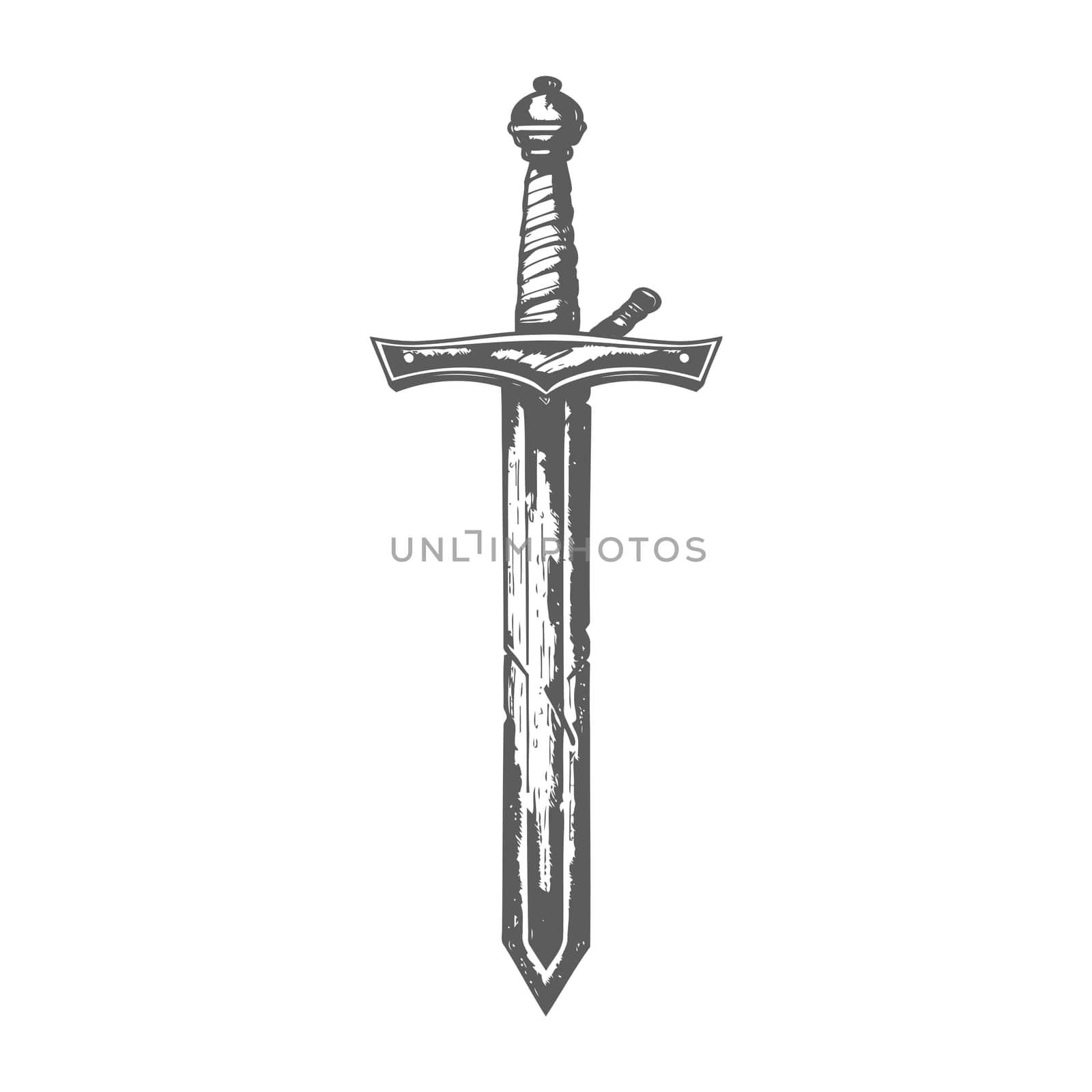 A Hand-Drawn Illustration of a Medieval Sword