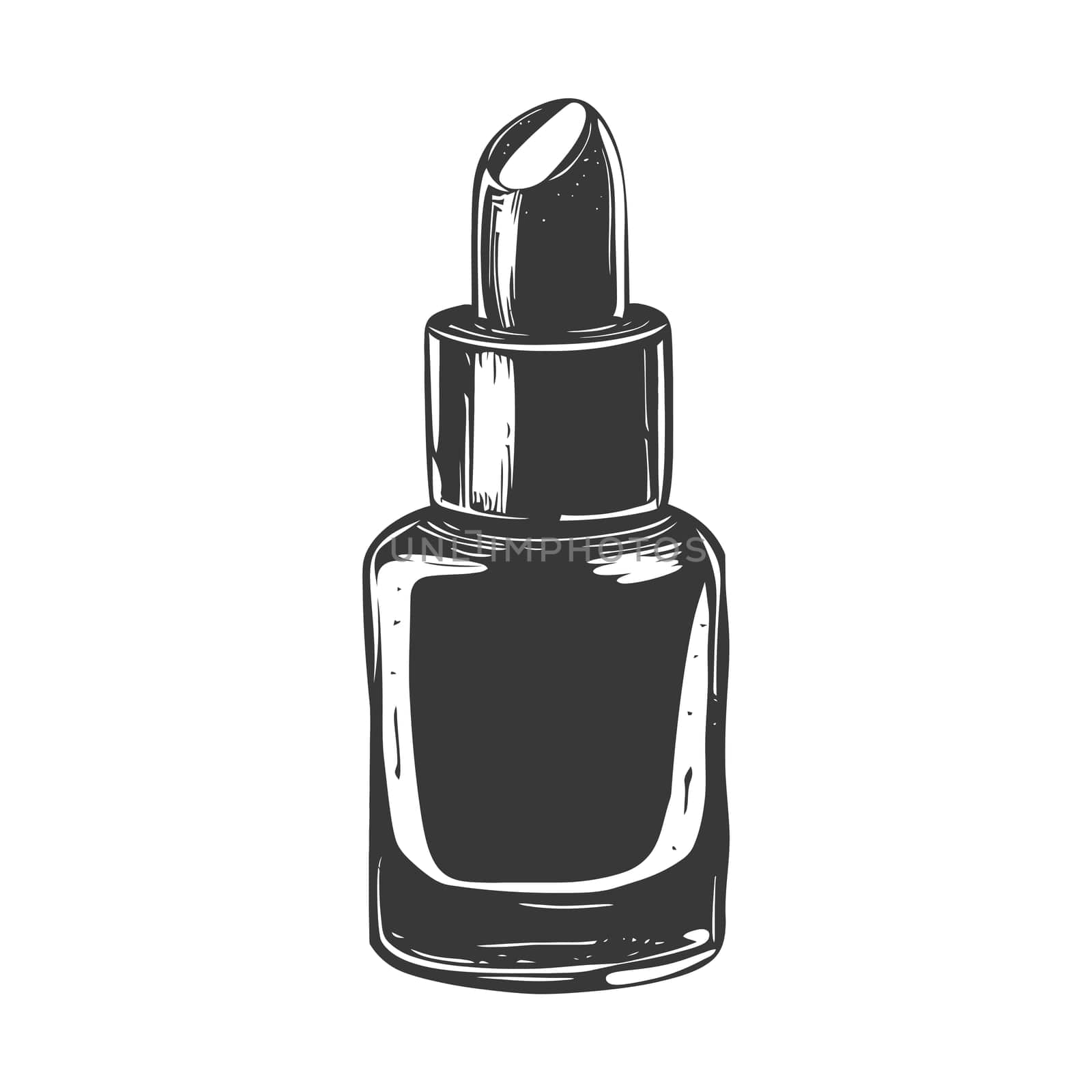 A Hand-Drawn Illustration of a Glass Dropper Bottle