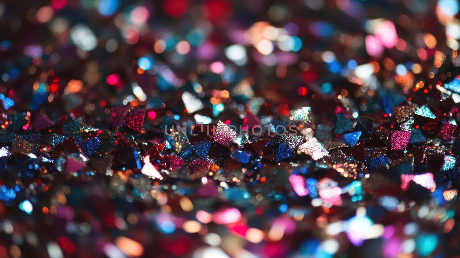 Shimmering glitter in various colors creates a vibrant display perfect for decorating during the holiday celebrations and festive occasions.