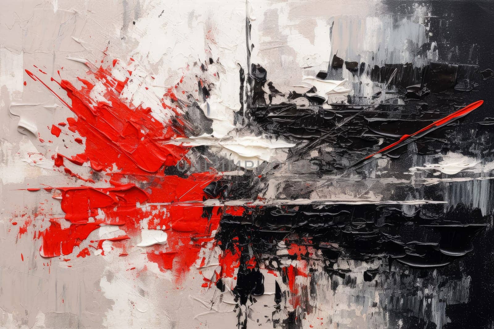 Expressive palette knife painting - AI generated