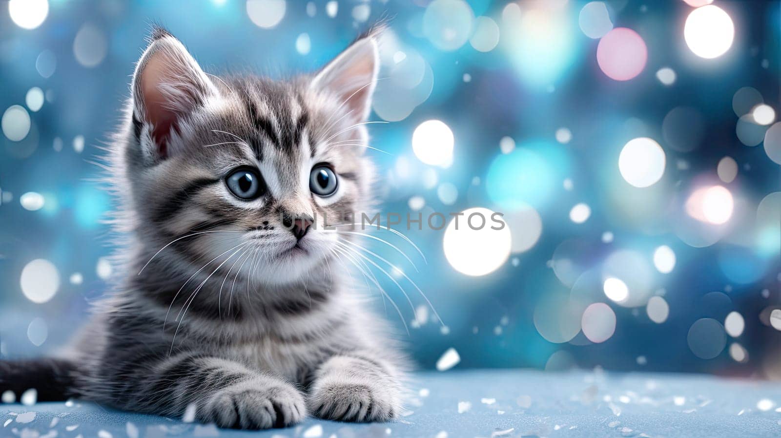Birthday card with cute kitten - AI generated