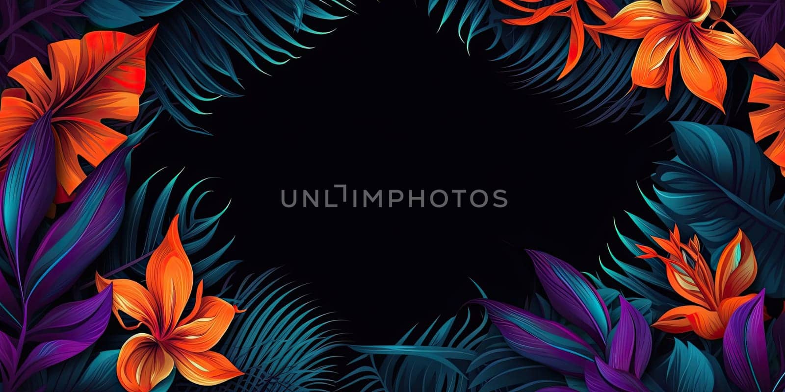 A jungle background with copyspace in the middle - AI generated