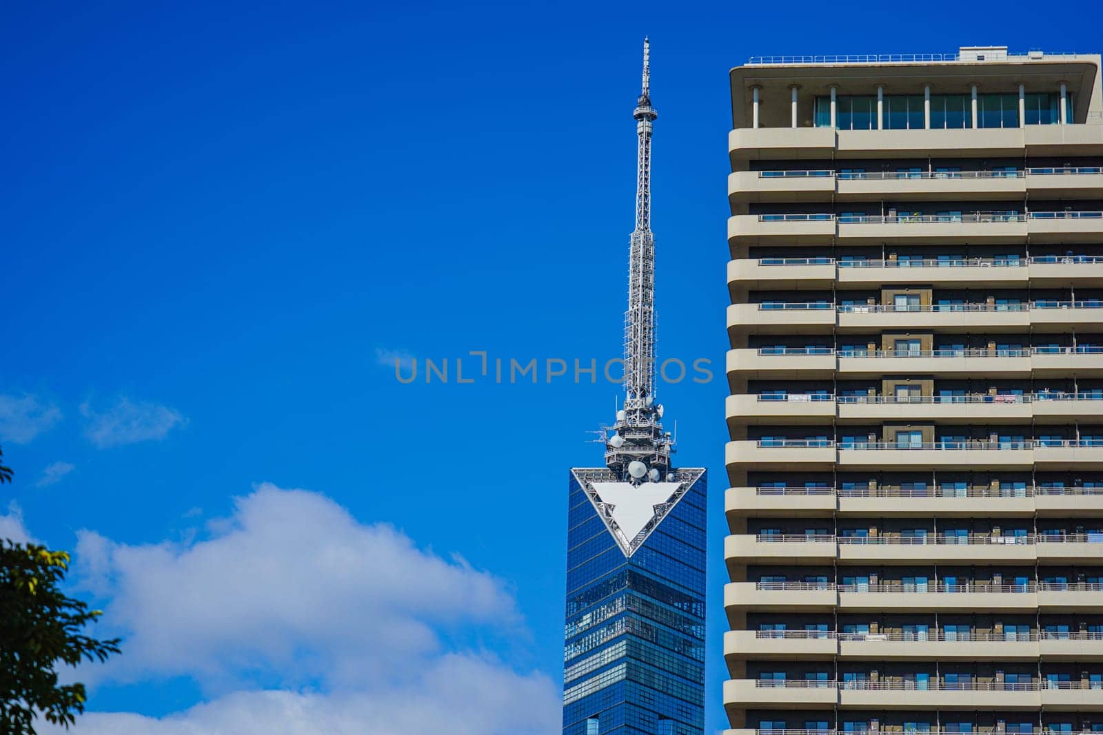 Fukuoka tower and buildings. Shooting Location: Fukuoka prefecture