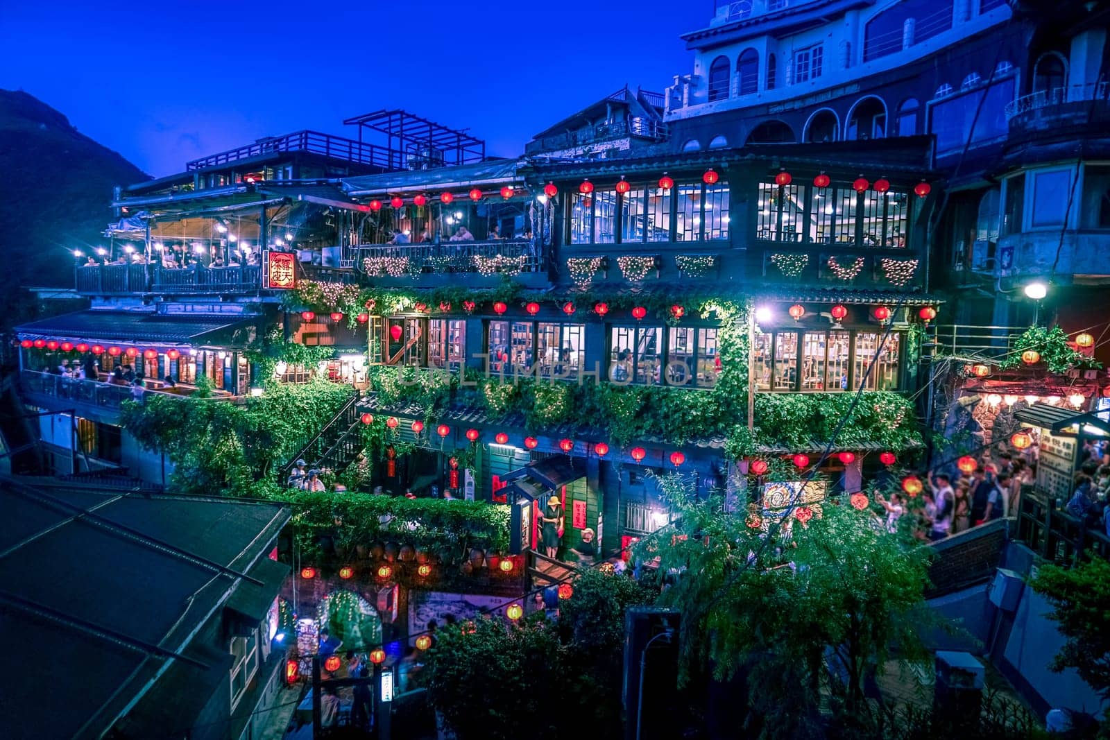 Beautifully illuminated buildings in Taiwan. Shooting Location: Taiwan, Taipei