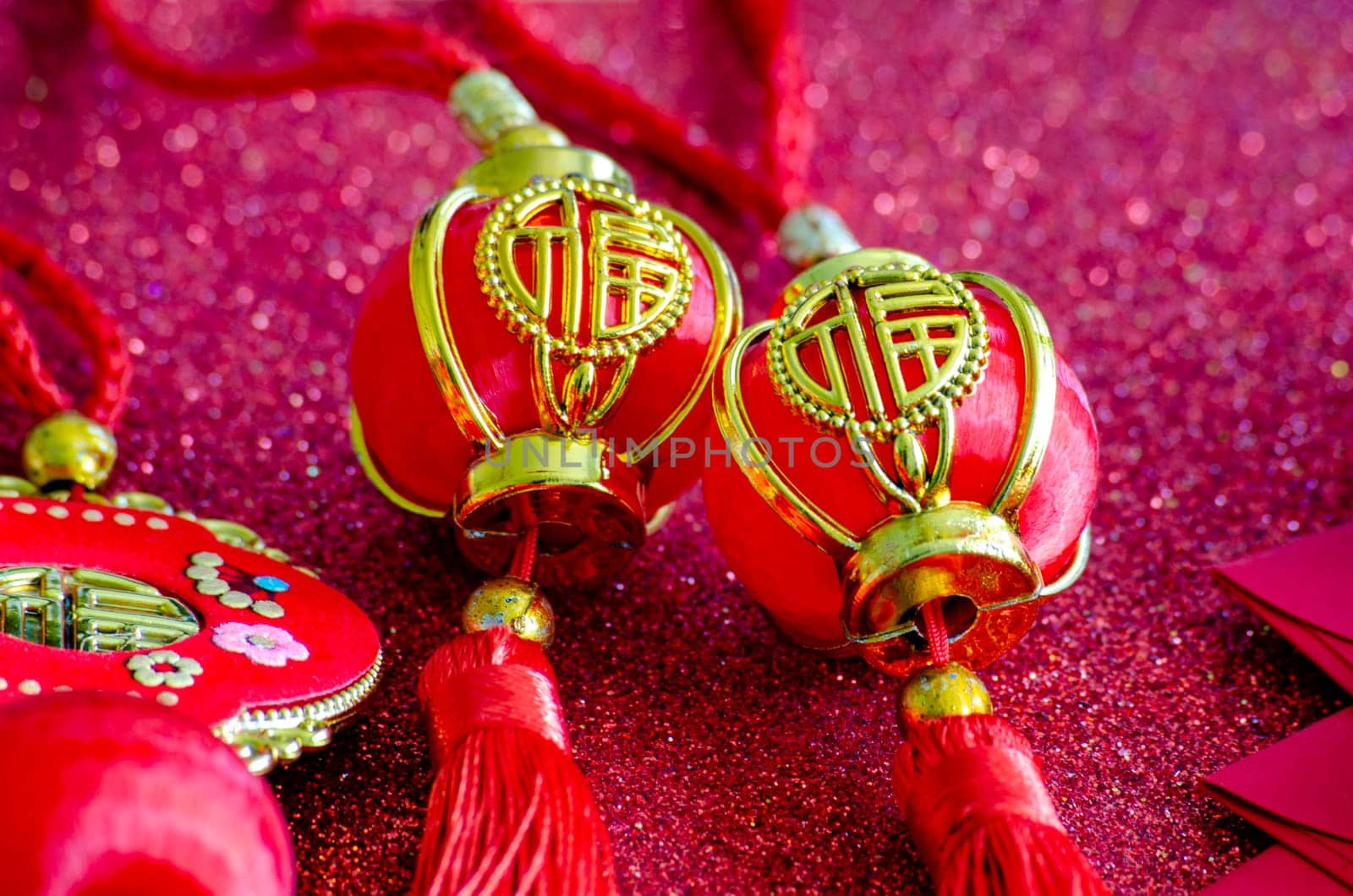 Close up of Chinese New Year decoration. Photos taken during Chinese New Year celebration.