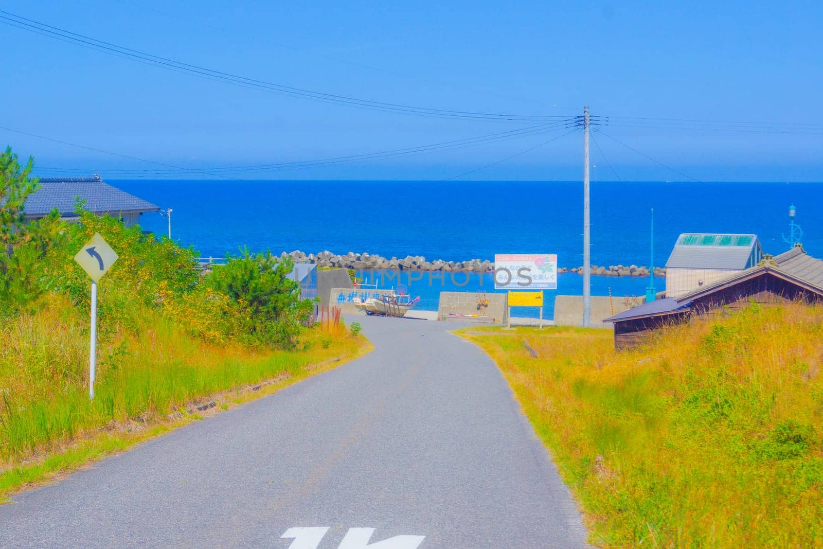 road leading to the coast. Shooting Location: Yamagata Prefecture