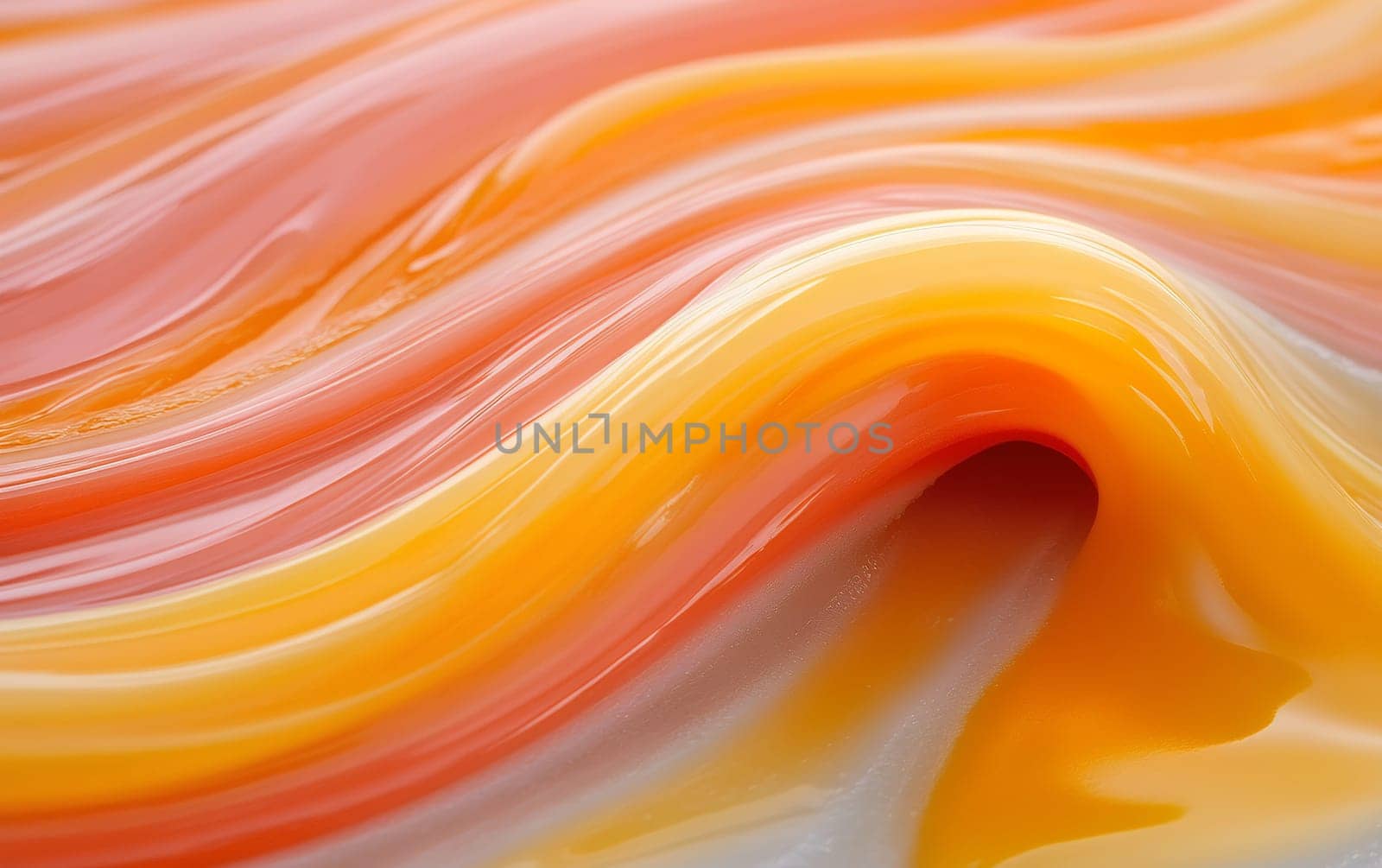 Vivid abstract wave of smooth orange and yellow swirls.