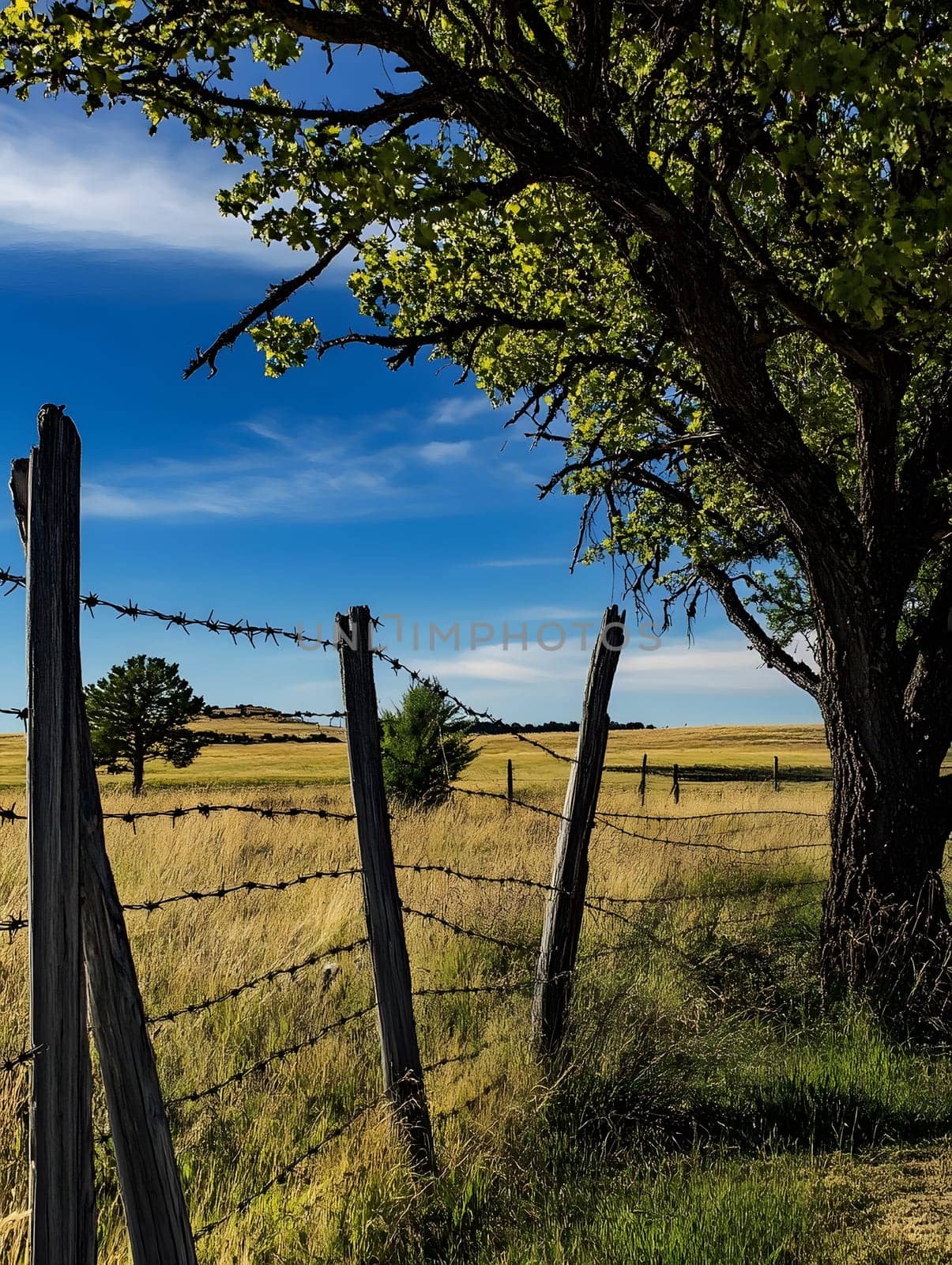 Barbed wire fence for security and protection boundary