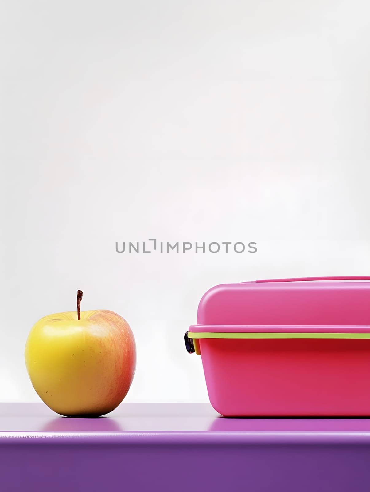 Lunch box Healthy sandwich and fruits break food dish