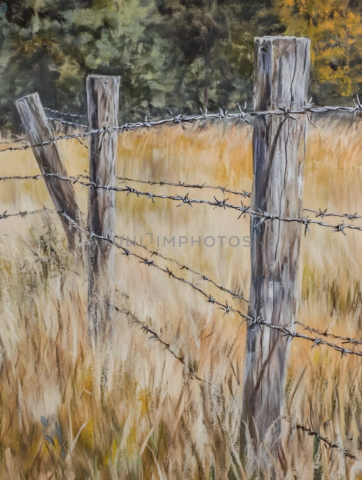 Barbed wire fence for security and protection boundary