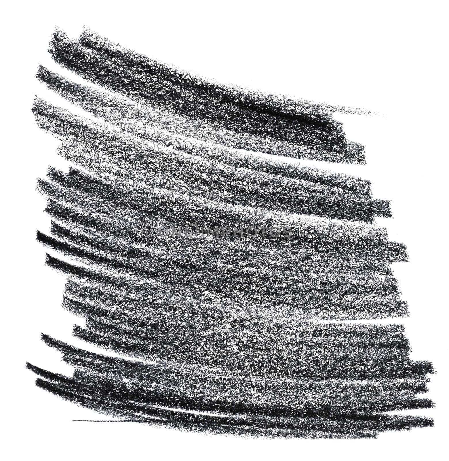 Shading with black lead pencil on white background