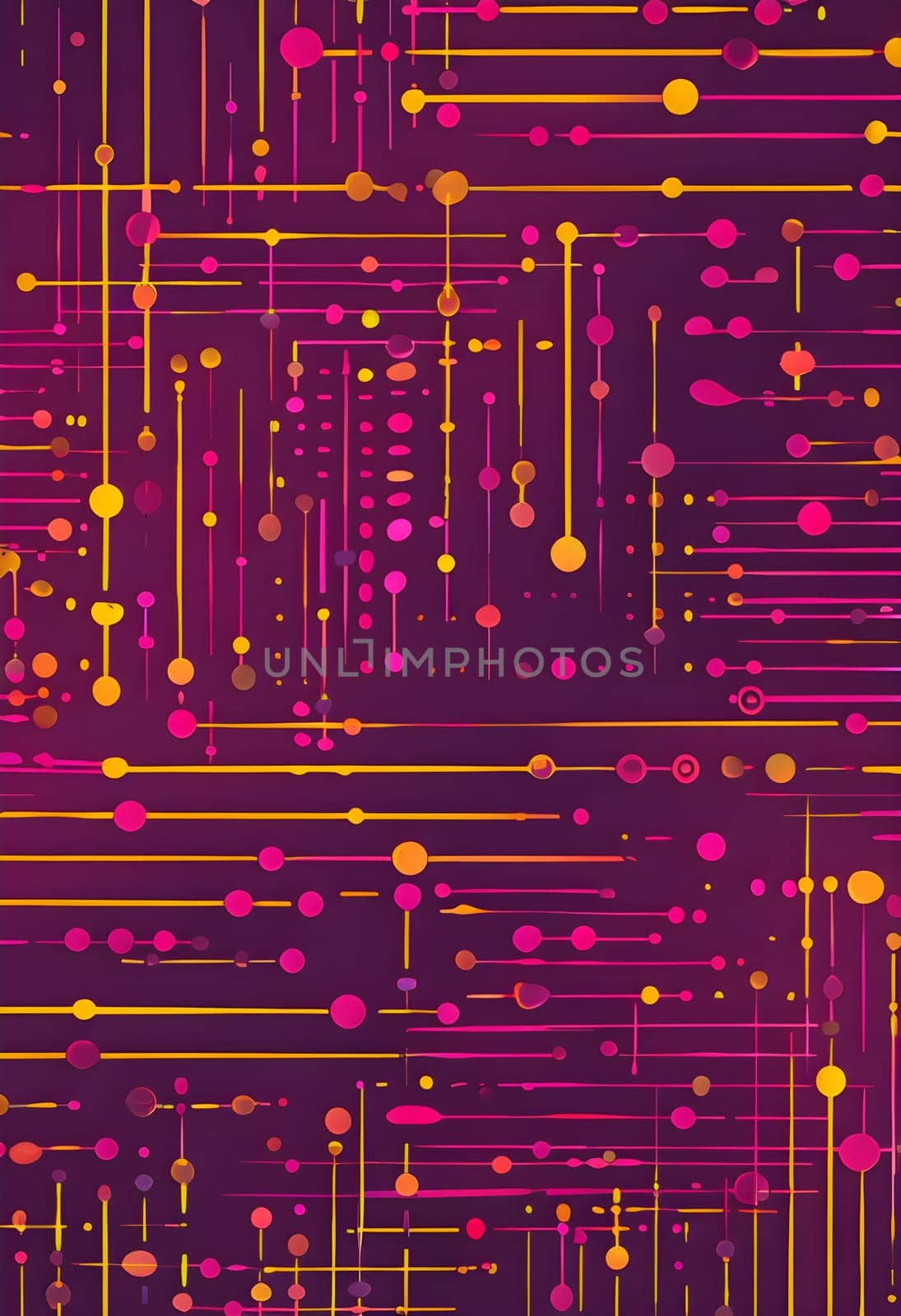 artificial intelligence, lines, dots and pattern in vibrant hues