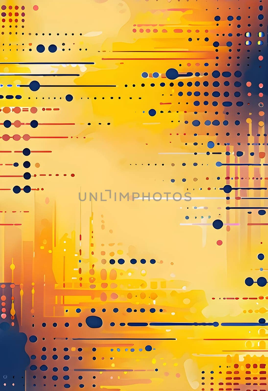artificial intelligence, lines, dots and pattern in vibrant hues