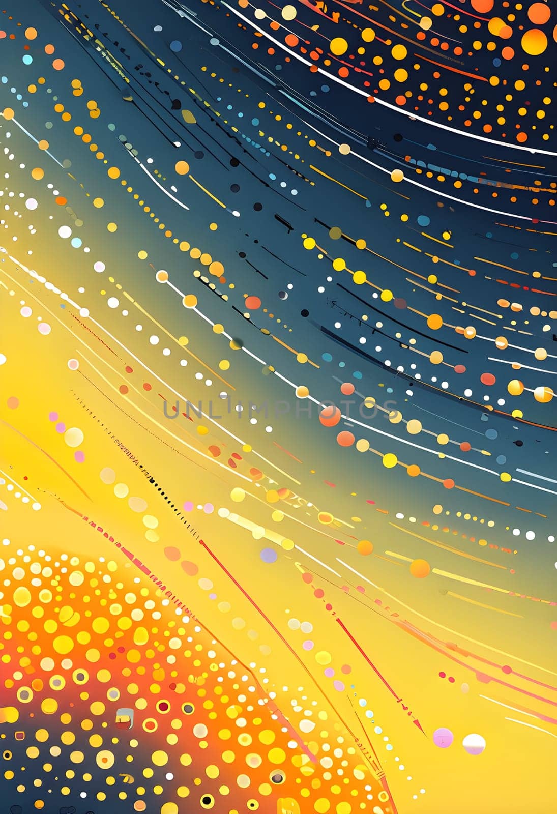 artificial intelligence, lines, dots and pattern in vibrant hues