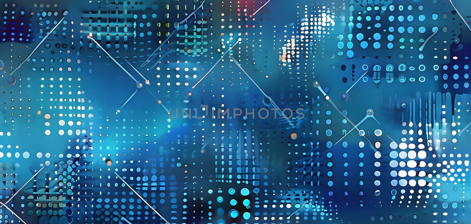 artificial intelligence, lines, dots and pattern in vibrant hues