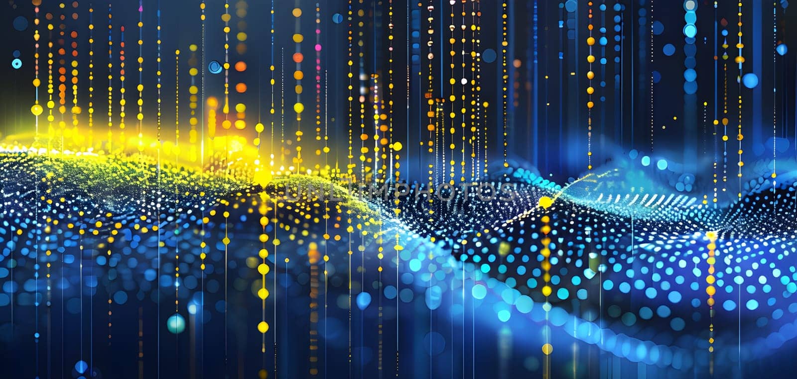 artificial intelligence, lines, dots and pattern in vibrant hues