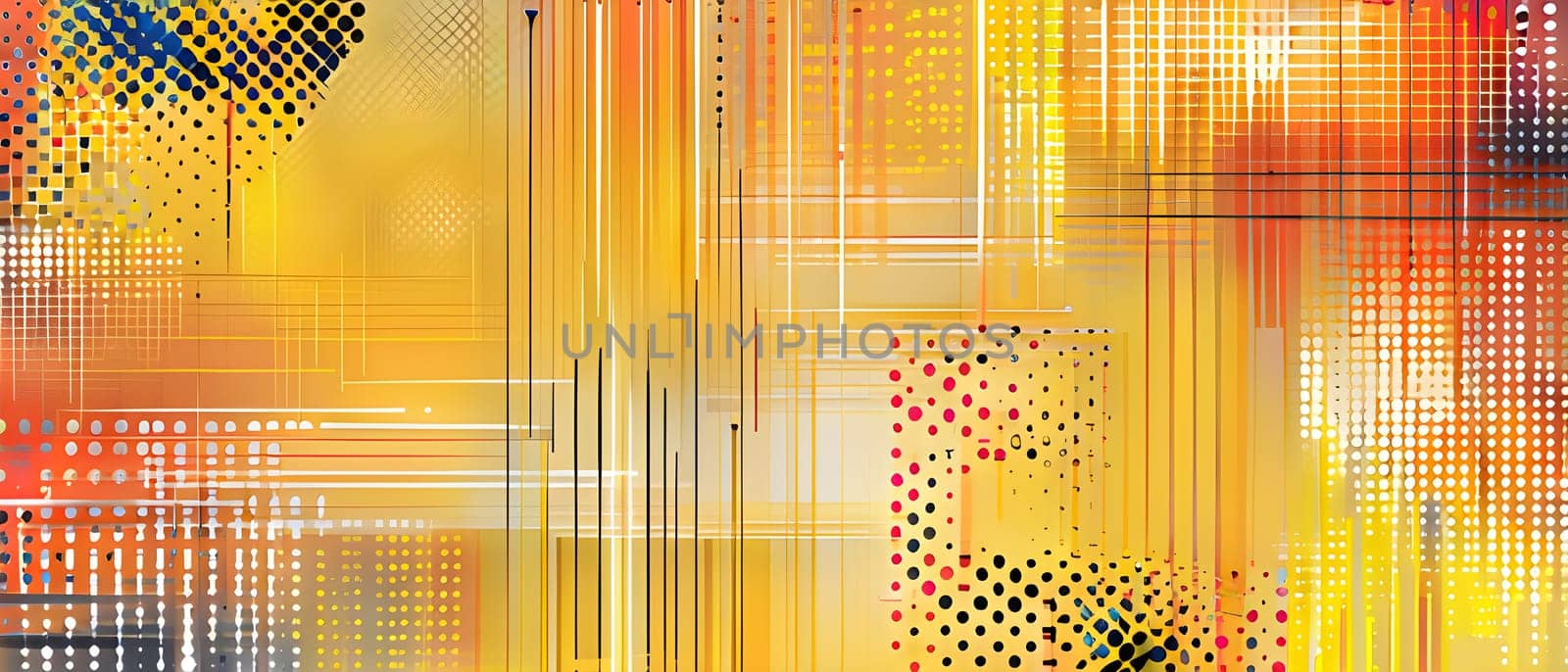 artificial intelligence, lines, dots and pattern in vibrant hues