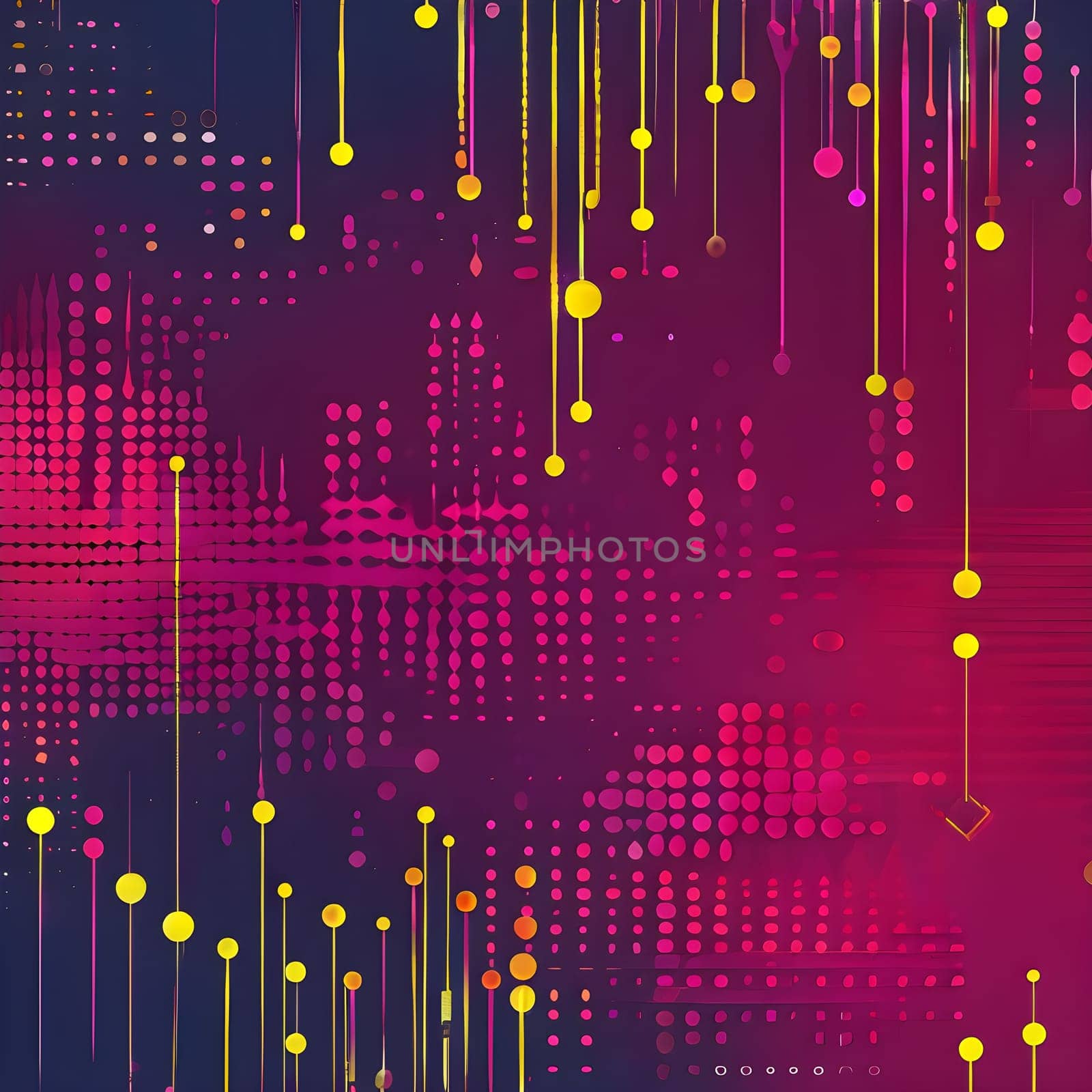 artificial intelligence, lines, dots and pattern in vibrant hues