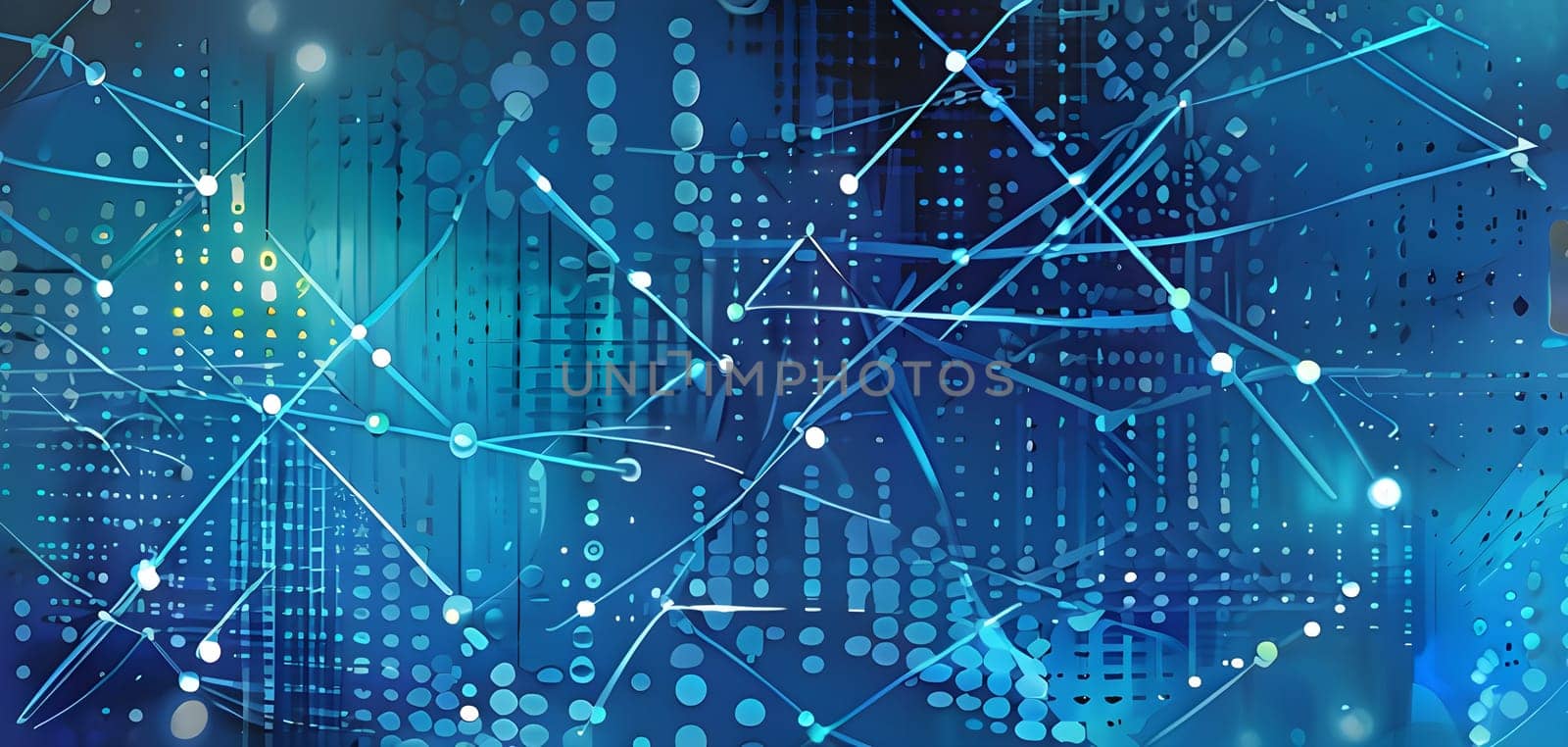 artificial intelligence, lines, dots and pattern in vibrant hues