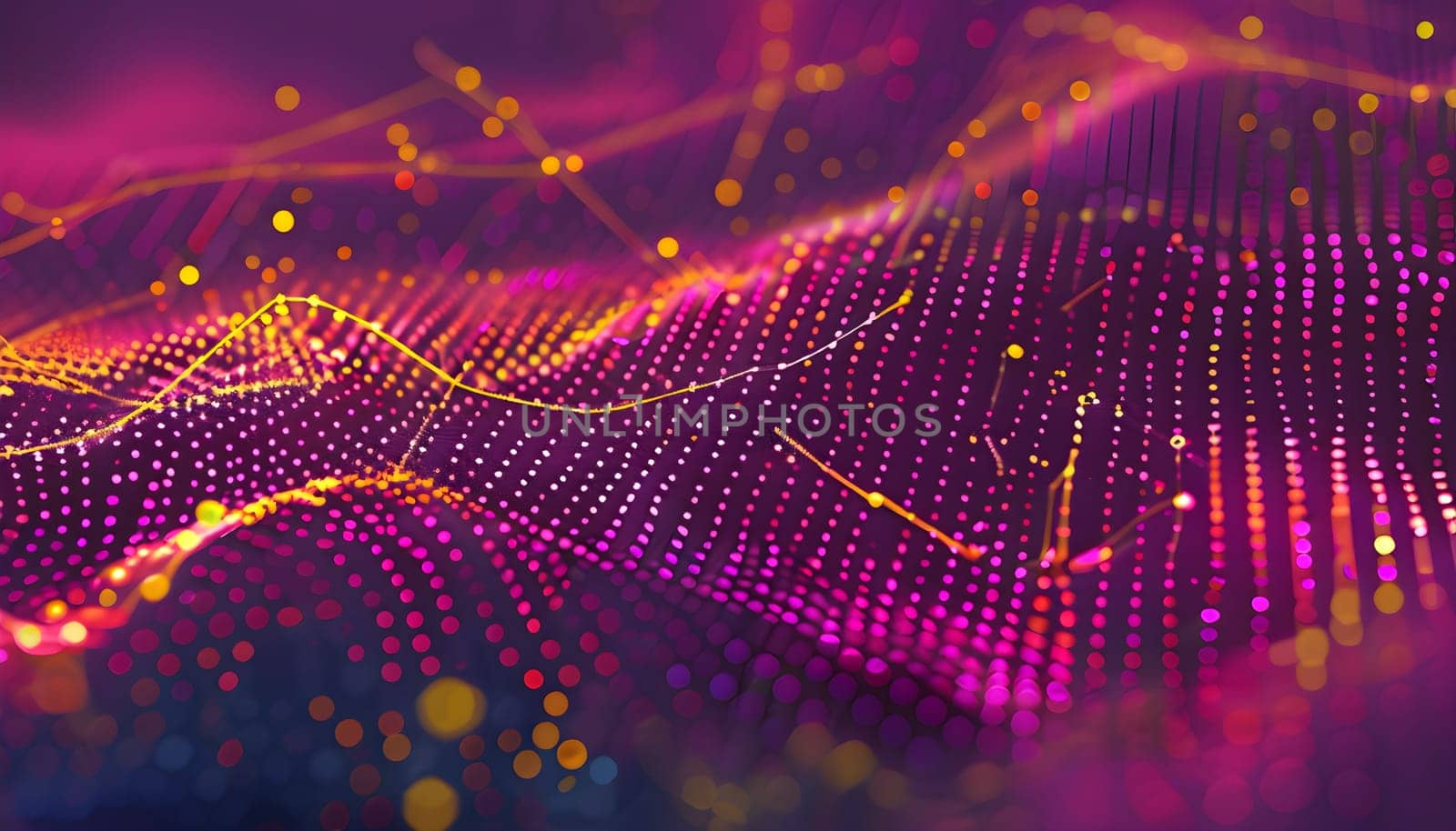 artificial intelligence, lines, dots and pattern in vibrant hues